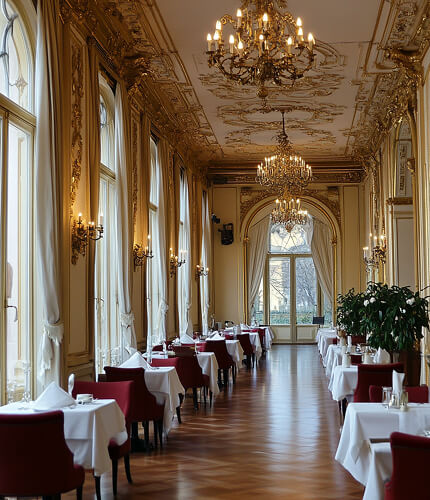 Enjoy breakfast in an imperial café with classical music and a view of Schönbrunn Palace